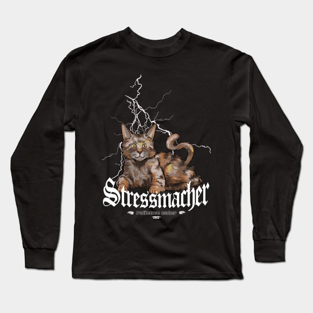 Stressmacher Katze Mainecoon Maine coon Long Sleeve T-Shirt by design-lab-berlin